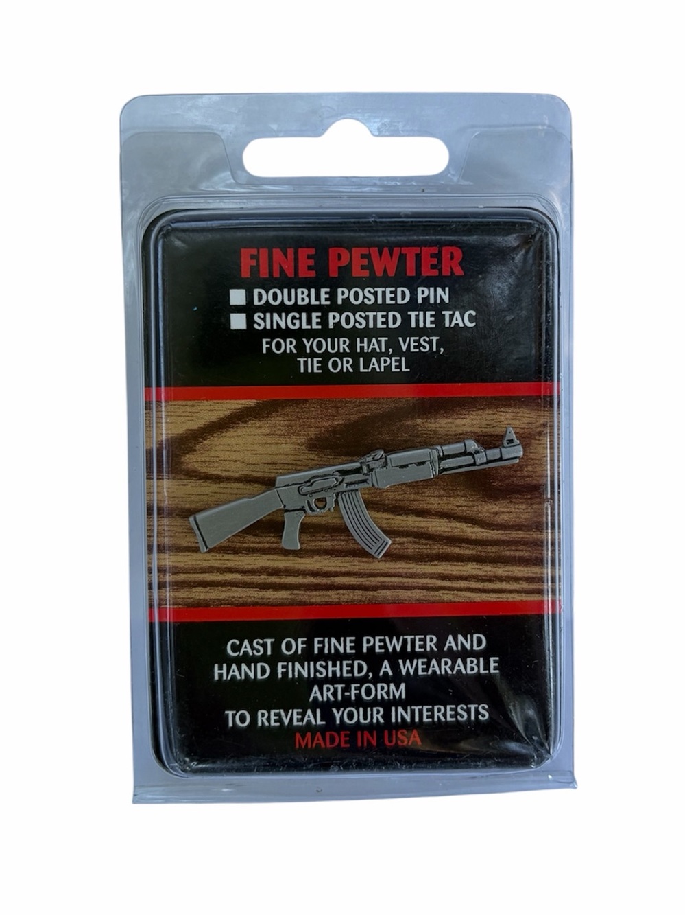 Empire Fine Pewter Rifle Pin Tie Tac Wearable Art USA Hat Vest Tie Lapel New NIP